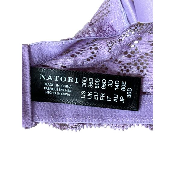 Natori 741299 Feathers full figure underwire bra purple size 36D - Picture 6 of 9